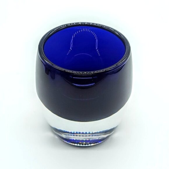 Crate & Barrel Sapphire Blue Diva Glass Votive Candle Holder - Picture 2 of 5